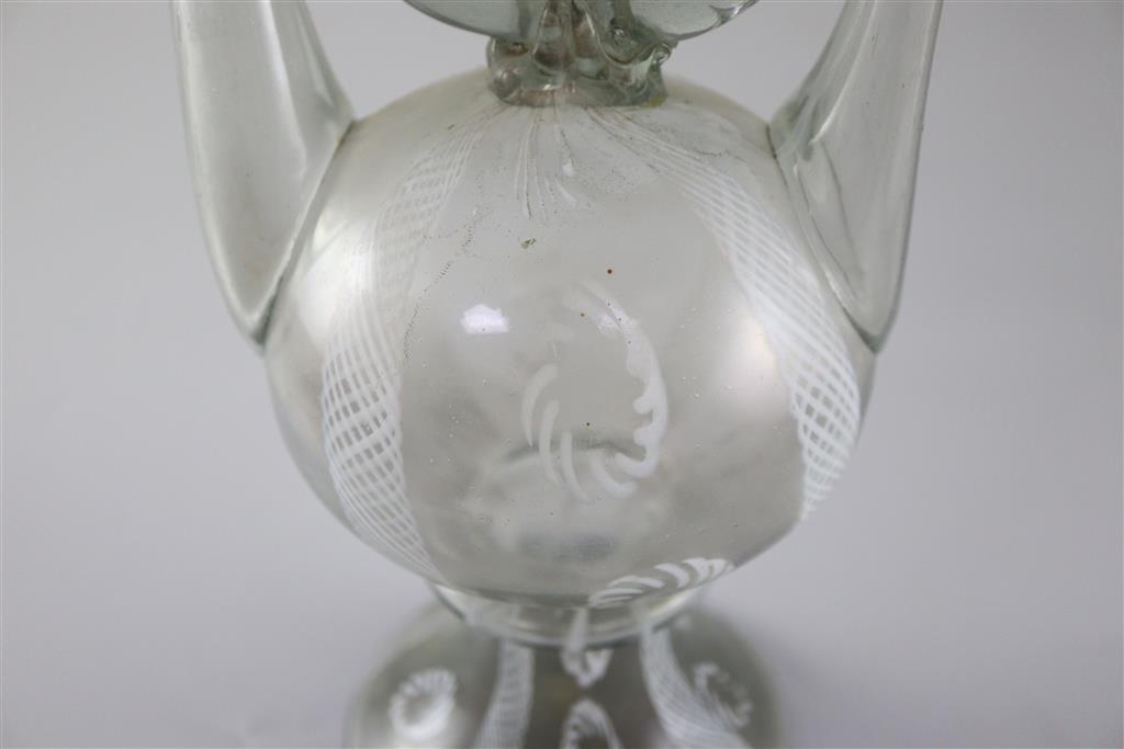 A Spanish Cantir glass vessel, 17th/18th century, 29.5cm high